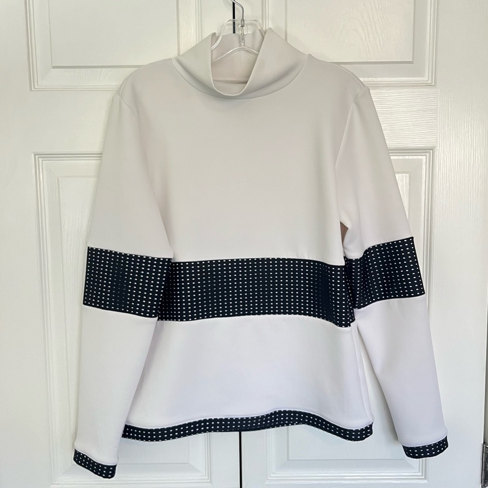 Lime & Vine Black and White Lasercut Sweatshirt Size S